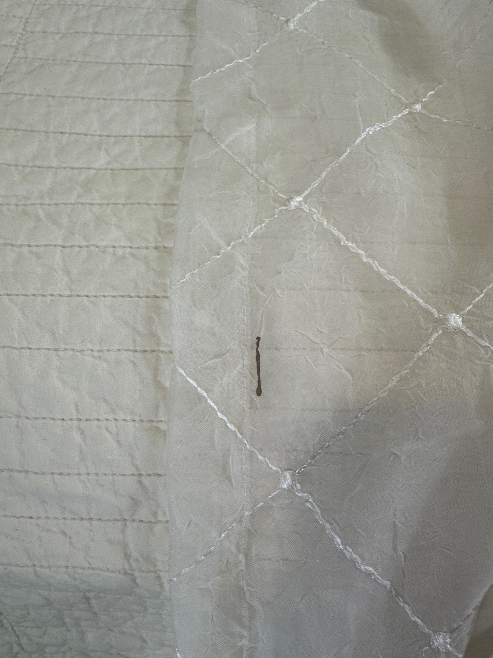 Vintage Sheer Lace Curtain Panels Set of 2 Scalloped Embroidered Cream 40x87 - Picture 7 of 7